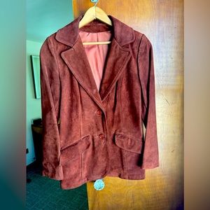 Ladies genuine suede blazer